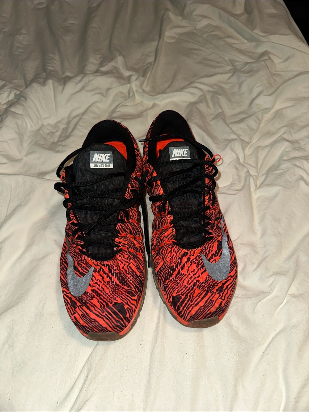 Nike orange and Black Patterned Athletic Sneakers